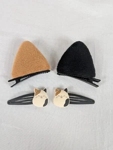 Squishmallows Cam the Cat Hair Clips Barrettes Cat Ears Plush Accessory Girls - Picture 1 of 5