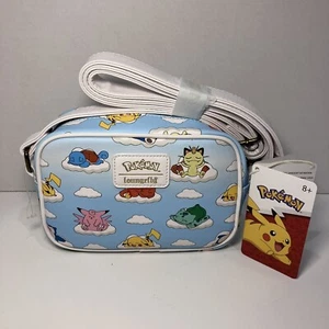 Loungefly Pokemon Sleeping Characters Pikachu Meowth Snorlax Crossbody Bag NWT - Picture 1 of 9