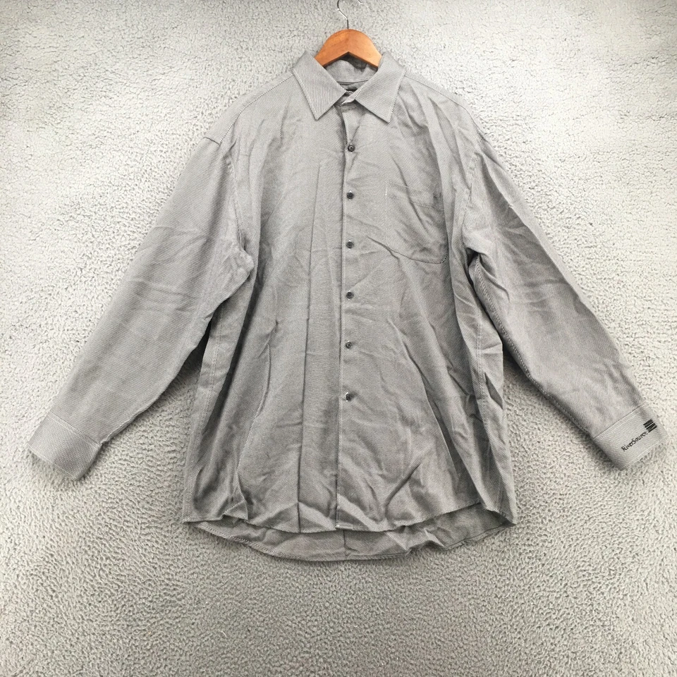 Camisa de vestir Greg Norman manga larga abotonada para hombre XL negra blanca algodón a rayas Foto 1 de 4