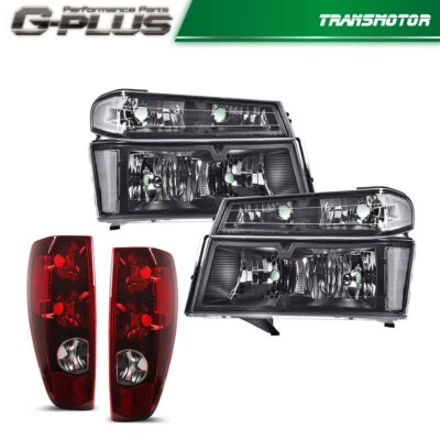 Faros de carcasa negros aptos para Chevy Colorado GMC Canyon 2004-12 y luces traseras Foto 1 de 4