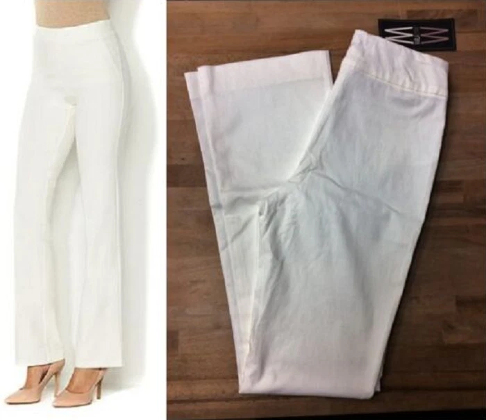 Calça Boot-Cut Marla Wynne Flatter Fit com Painel de Malha | Branco Macio | 22W. - Imagem 1 de 1