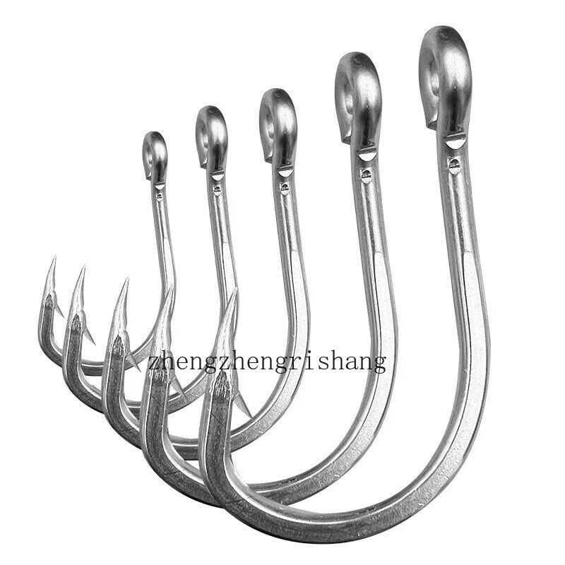 20/50Pcs Stainless Steel Saltwater Fishing Hooks Big Game Sharp Hook 2/0-12/0# - image 1 of 4