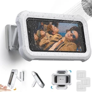 Waterproof Shower Phone Holder with 360° Rotation, Angle Adjustable, Wall Mounte - Picture 1 of 6
