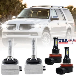 For Lincoln Navigator 2007-2017 -Xenon HID Headlight HI/LO & LED Fog Light Bulbs - Picture 1 of 12