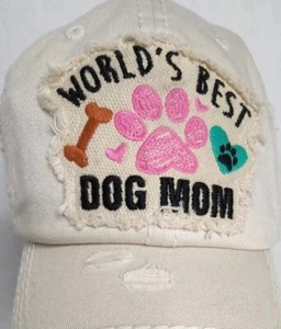 Kbethos Vintage "World's Best DOG MOM" Baseball Cap - One Size ADJUSTABLE STRAP - Picture 1 of 8