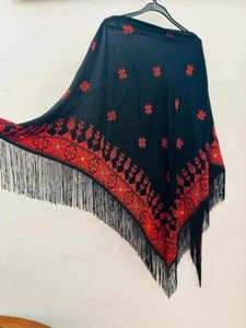 2 Pieces Handmade Palestinian Tatreez Shawl Scarf Wrap Palestine embroidery - Picture 1 of 4