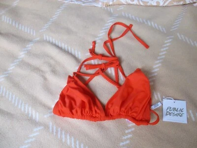 Triangel-Bikini Oberteil  von PUBLIC DESIREE  Größe 38   orange  Neuware - Bild 1 von 2