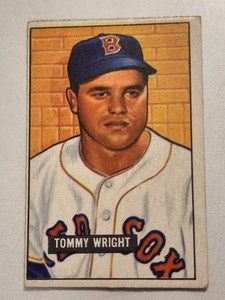1951 BOWMAN TOMMY WRIGHT CARD # 271 BOSTON RED SOX BASEBALL CARD