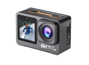 6K Action Camera 30fps Dual Touch Screen EIS Wifi Waterproof 50MP Remote - Picture 1 of 12