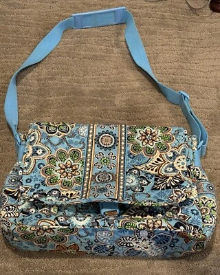 Vera Bradley Bali Blue Laptop Messenger Crossbody Bag Purse - Image 1 of 4