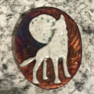 (2) Wolf Medallions "I am Passionate" Raku Pottery NEW - Picture 1 of 6