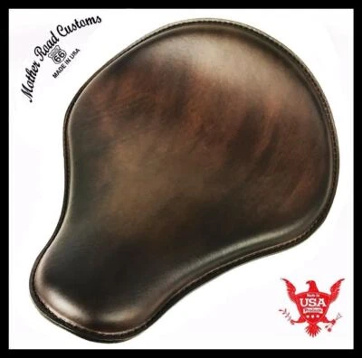 2017-2022 Triumph Bonneville Bobber Seat Solo Brown Leather 13x15 Bolt On Saddle - Image 1 of 4