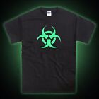 T-shirt emblème nucléaire toxique virus Biohazard rayonnement brille dans le noir