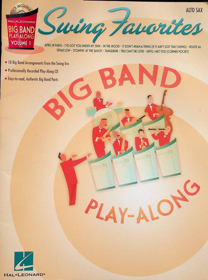 Alto Sax Swing Favorites Big Band Play Along Sheet Music Song Book w/cd - Image 1 of 4