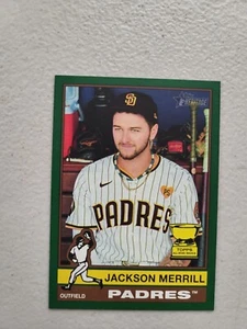 2025 Topps Heritage #422 Jackson Merrill Dark Green Rookie Cup Card San Diego NM - Picture 1 of 2