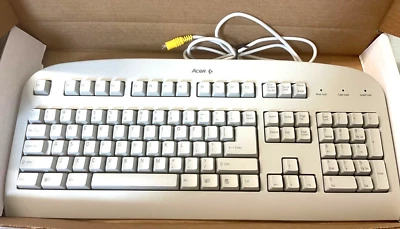 RARE VINTAGE ACER 6511-HW ASPIRE WINDOWS PS2 KEYBOARD WHITE COLOR US-RM3 - Image 1 of 3