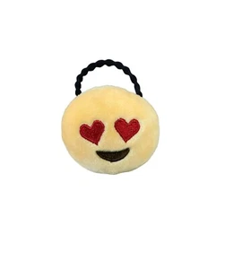 Schlüsselanhänger Haarkrawattenband Herz Augen Emoji Plüschtier 2,5 Zoll groß - Bild 1 von 3