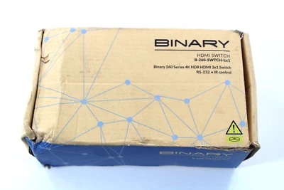 Binary B-260-SWTCH-3x1 - New in Box 4K HDR RS-232 IR Control - Image 1 of 4