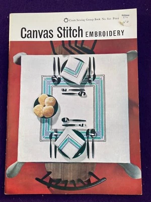 CANVAS STITCH EMBROIDERY COATS SEWING GROUP MID CENTURY MODERN - Image 1 of 4