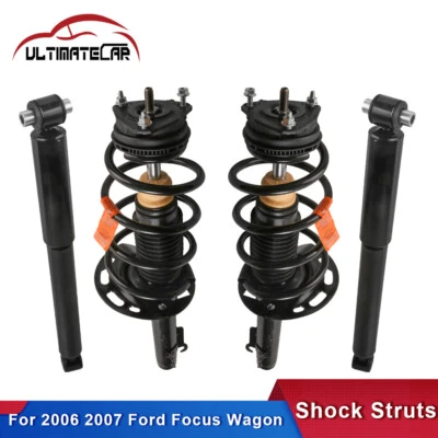 Set 4 Complete Shocks Struts w/ Coils For 2006-2007 Ford Focus Front & Rear - Изображение 1 из 4