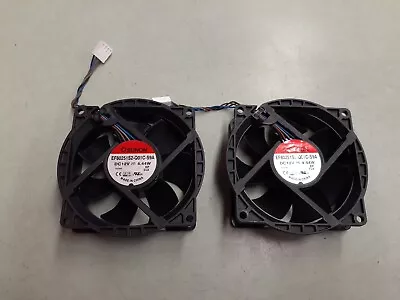 (2) Sunon EF80251S2-Q01C-S9A 4 pin 12v Fans 804057-001 - Image 1 of 3