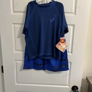 Big Chill Boys'- UPF 50+ Short Sleeve Swim Shirt and Bathing Suit 10/12 - Picture 1 of 5