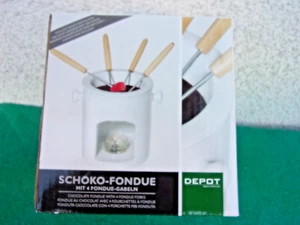 Schokoladenfondue Set "Depot" mit 4 Gabeln. Keramik Teelicht Fondue-Set. - Bild 1 von 3