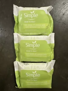 Simple Eye Make-Up Remover Pads 30 Count Each (3 Pack) Sealed FREE SHIPPING - Picture 1 of 2