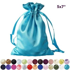 5x7" SATIN BAGS with Pull String Wedding Party Gift Favors Pouches Wholesale - Picture 1 of 127