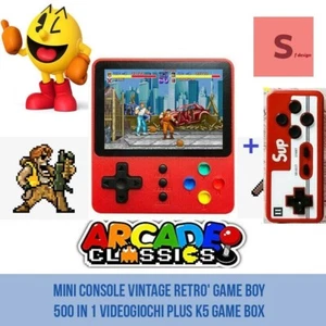 MINI CONSOLE VINTAGE RETRO' GAME BOY 500 IN 1 VIDEOGIOCHI PLUS K5 GAME BOX - Foto 1 di 6