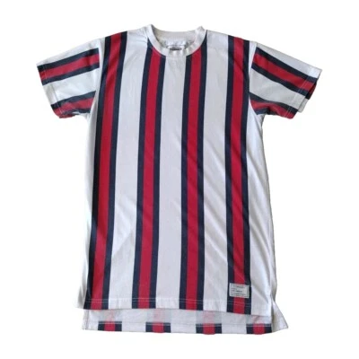 Camiseta Bleecker & Mercer Hombre M Roja Blanca Rayas Junior Mangas Cortas Informal Foto 1 de 4