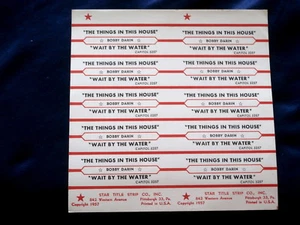 BOBBY DARIN~ JUKEBOX  TITLE STRIP~  THE THINGS IN THIS HOUSE~ MINT~ ORIG ~ TEEN - Picture 1 of 1