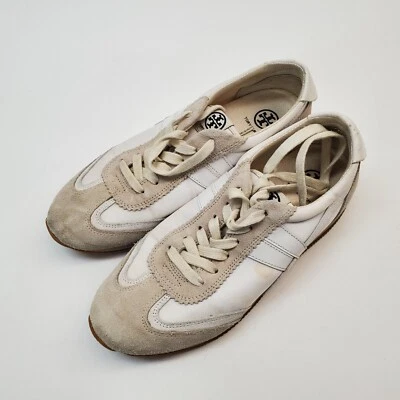 Tory Burch Hank Snow White Trainer Sneakers Womens Size 9 Tennis low top logo - Image 1 of 4