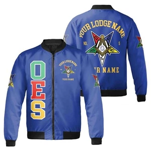 Order Of The Eastern Star OES Mason Unisex Bomber Jacket S-5XL - Picture 1 of 5