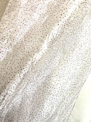 Metallic Pink Polka Dot Lacy Wrinkled Sheer Fabric  Drape Curtain 60" W x 3 yds - Image 1 of 4