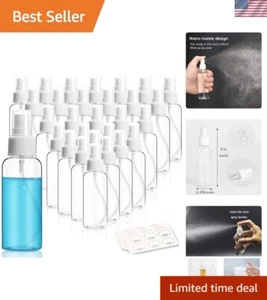 Versatile 80ml Fine Mist Spray Bottles - Travel Size Refillable Mini Bottles - Picture 1 of 9