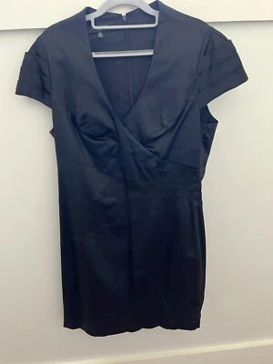 Nine West LBD Black Dress V Neck Cap Sleeve Sz 14 - Image 1 of 4