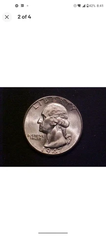 1947-D/D -2 Washington Silver Quarter - Choice BU-rare error coin Cover