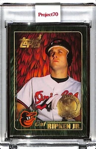 2021 TOPPS PROJECT 70 #374 CAL RIPKEN JR BY JEFF STAPLE AP SILVER FRAME 50/51 - Picture 1 of 2