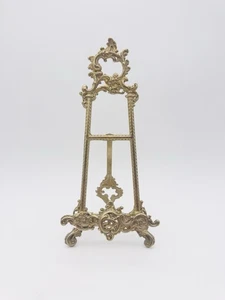 Caballete de latón ornamentado vintage, soporte de latón de 10’’’, caballete para cuadros de mesa - Imagen 1 de 13