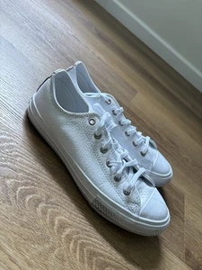 CONVERSE chuck taylor all star leather kids white Low SHOES SIZE 5 - Picture 1 of 6