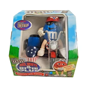 Dispensador de caramelos para motocicleta M&M rojo blanco y azul MM - en caja abierta - LEER - Imagen 1 de 21