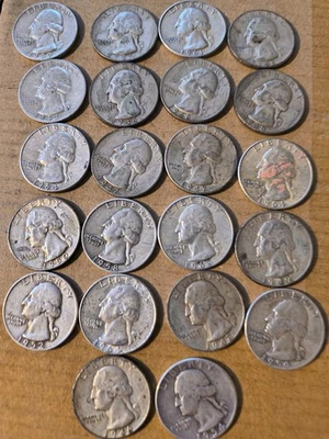 mixed dates 22 silver quarters SEE MANY OLDER DATES - Image 1 of 4
