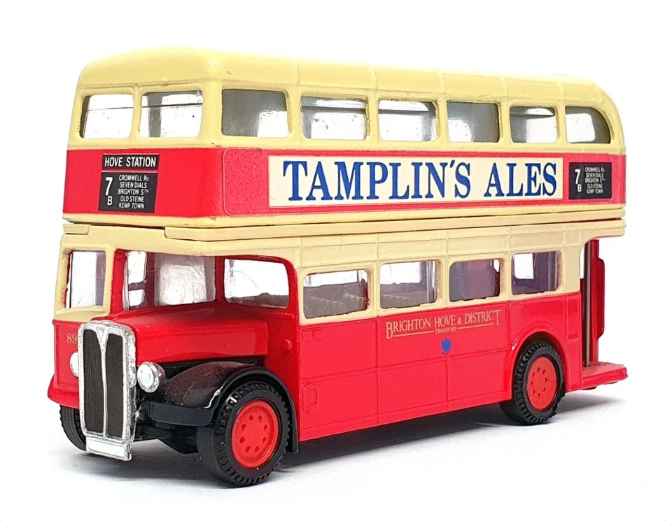 Corgi 12cm Long Diecast D599 - AEC Bus R7B Hove Station - Red/Cream - Image 1 of 4