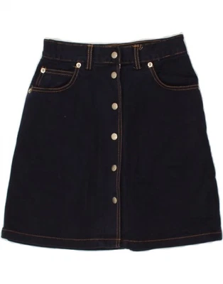 STEFANEL Womens Denim Skirt IT 38 XS W24 Navy Blue Cotton AW02 - Image 1 of 3