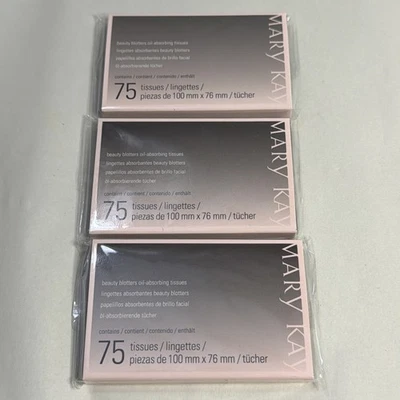 3X Mary Kay BEAUTY BLOTTERS Oil Absorbing Tissues 75 Count SEALED - Image 1 of 4