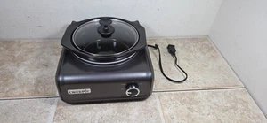 Crock Pot Hook Up 2 Quart Round Slow Low Cooker Black/Gray SCCPMD2-CH Tested - Picture 1 of 14