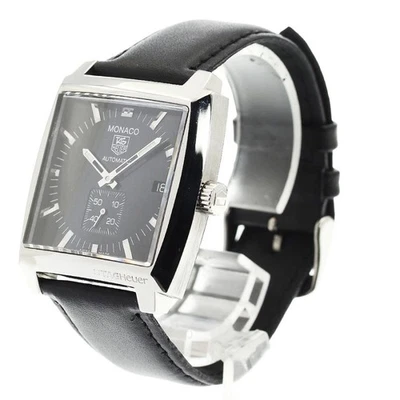 TAG HEUER MONACO WW2110.FC6177 37 mm SS esfera negra fecha automática #C336 Foto 1 de 4