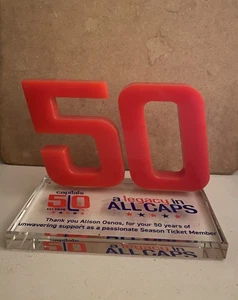 Washington Capitals 50 Year Season Ticket Holder Glass Sculpture (1974-‘24) Rare - Picture 1 of 7