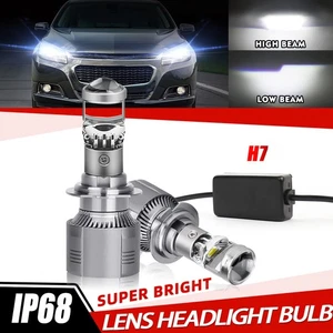 2x H7 Projector LED Headlight Bulbs Kit High Low Beam DRL Super Bright White LHD - Picture 1 of 16